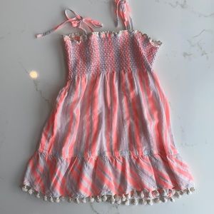 Egg New York pink and white linen dress
